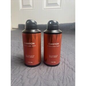 Bath & Body Works Men's Collection CANYON 2pc Body Spray Cologne 3.7 OZ/104g NEW